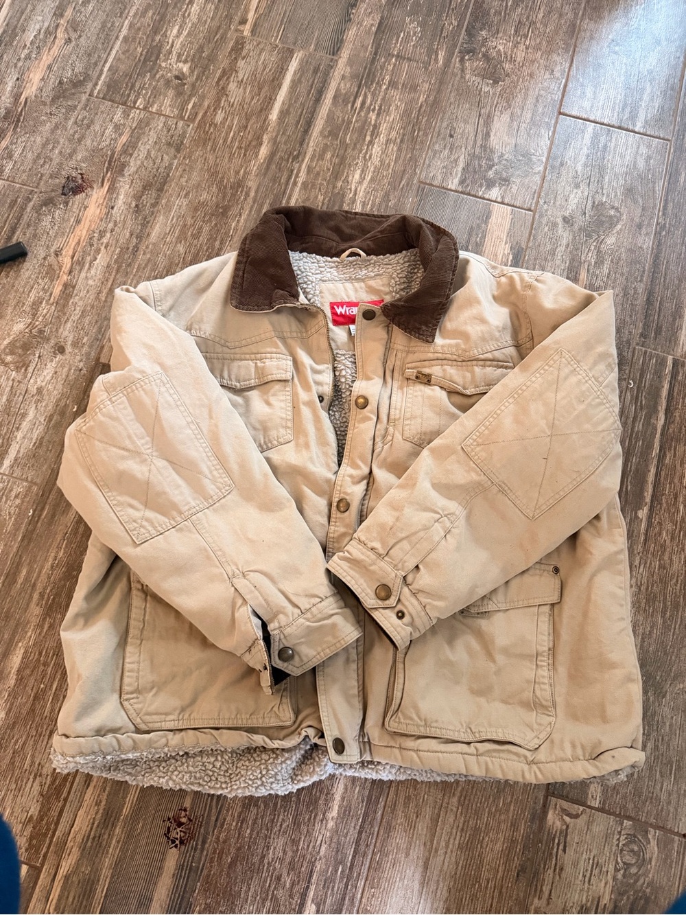 Vintage Wrangler Sherpa-Lined Tan Work Jacket Chore